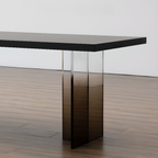 Modern Oak & Acrylic Desk with Smart Socket, Wireless Charging & Power Outlet