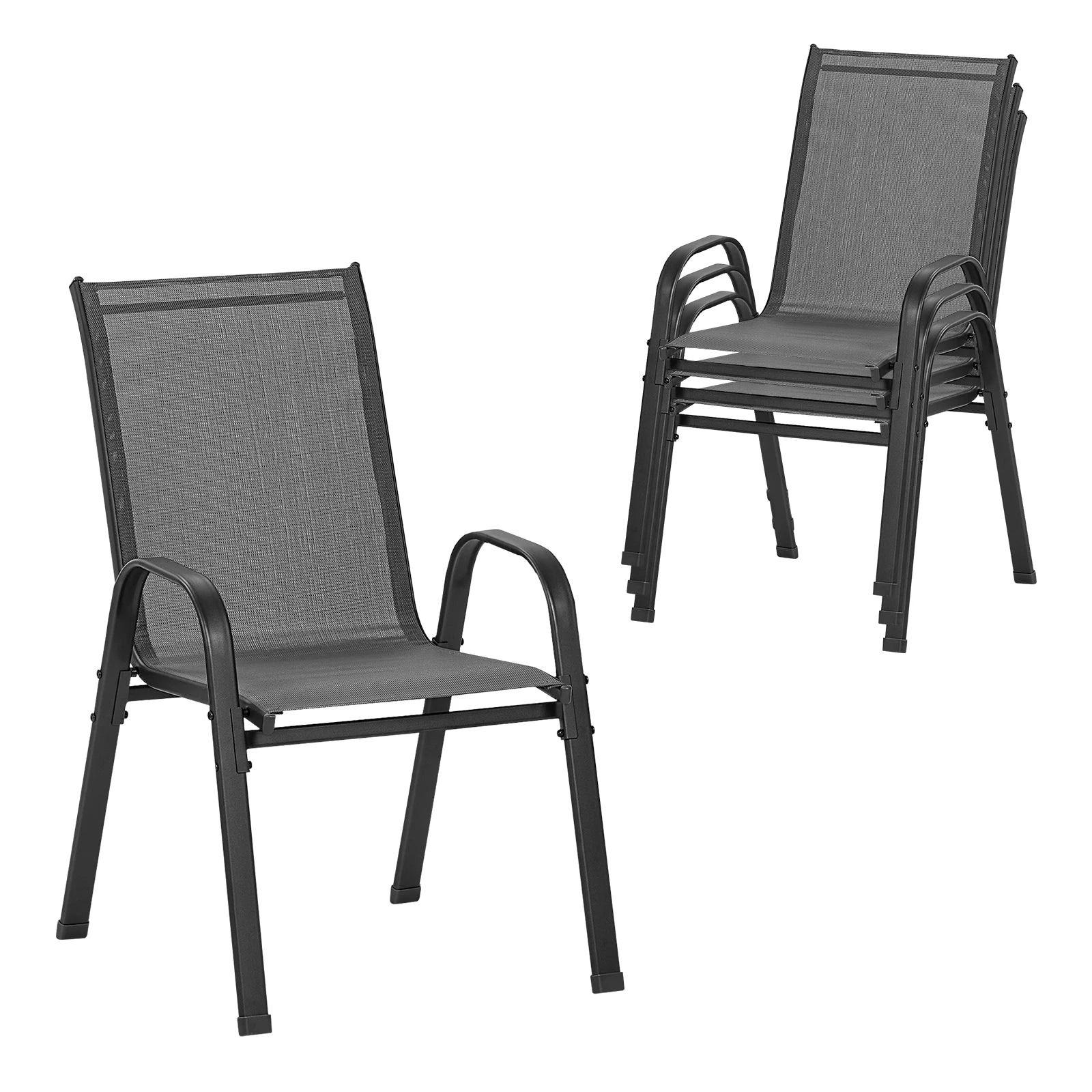 WOLTU 2/4PCS Stackable Garden Chairs Weatherproof Seating Set for Garden Outdoor Patio Balcony Ergonomic High Back Lounge