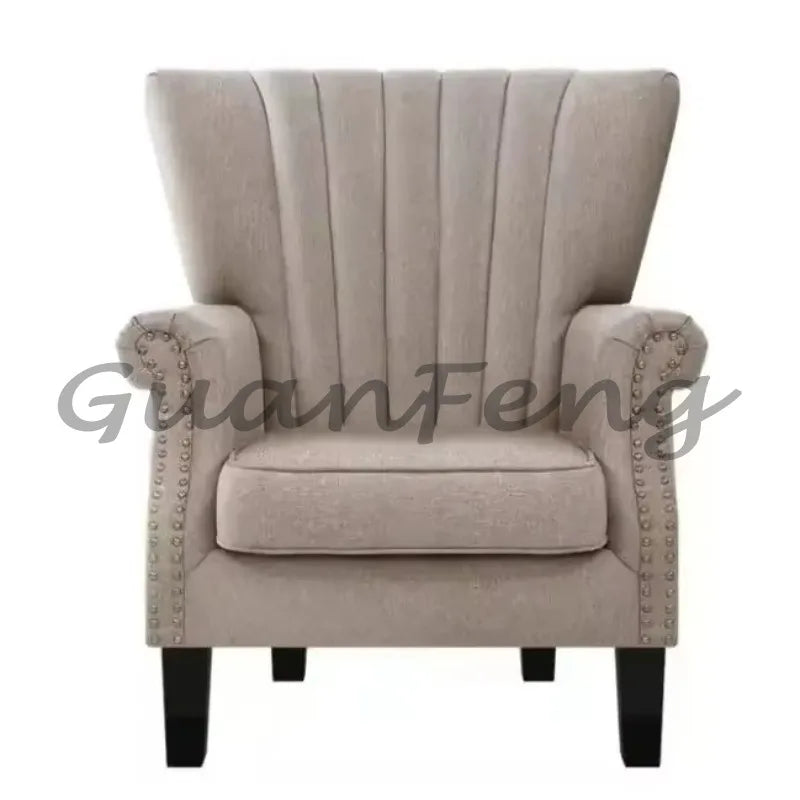 Tufted Armchair Velvet Lounge Wing Chair Fauteuil Salon Vintage Wingback Chair for Living Room Bedroo