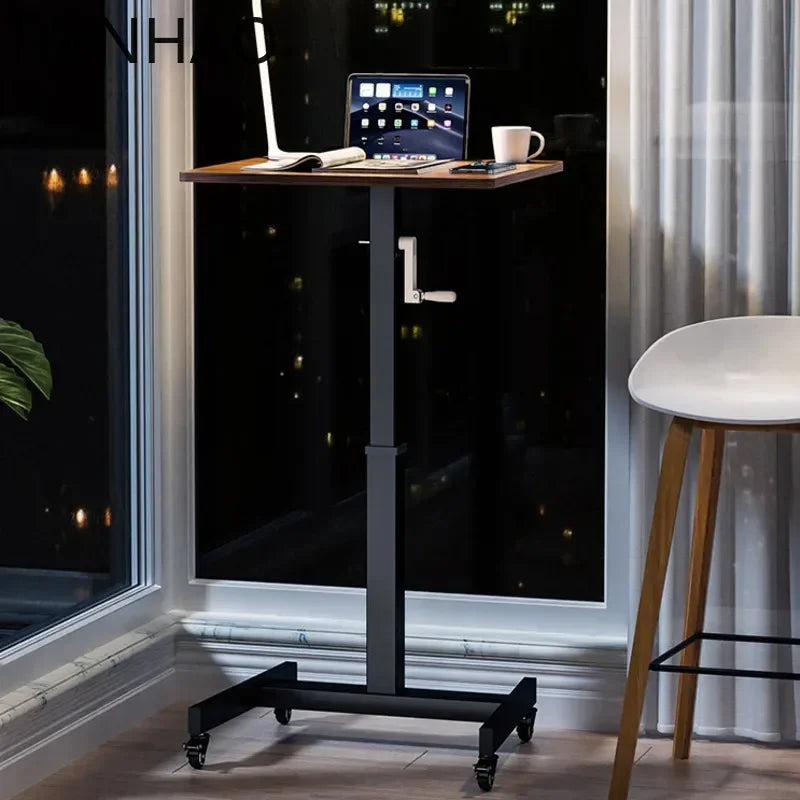.Lifting Computer Desk Mobile Desk with Wheel Ideal for Home Learning Adjustable Gamer Desk for Adults