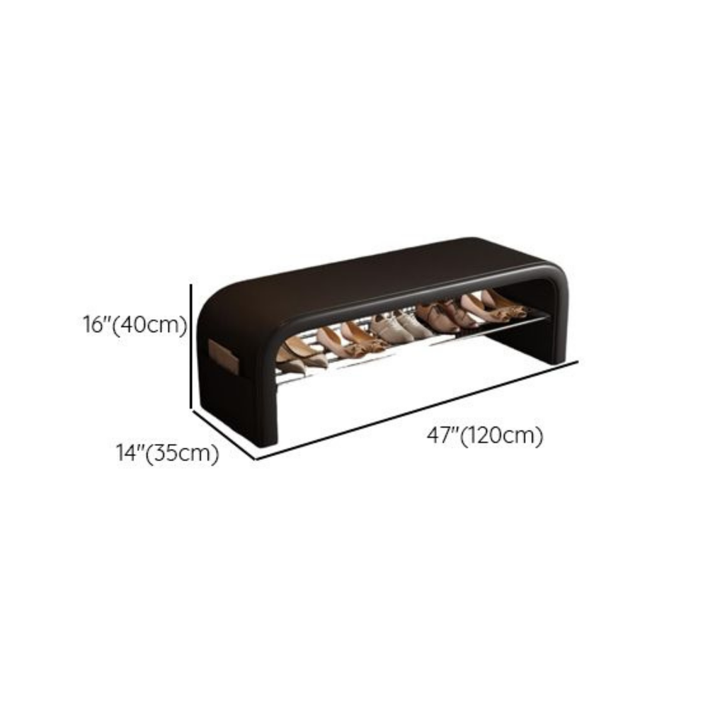Modern Scandinavian Shoe Bench with 1-Tier Storage for Entryway
