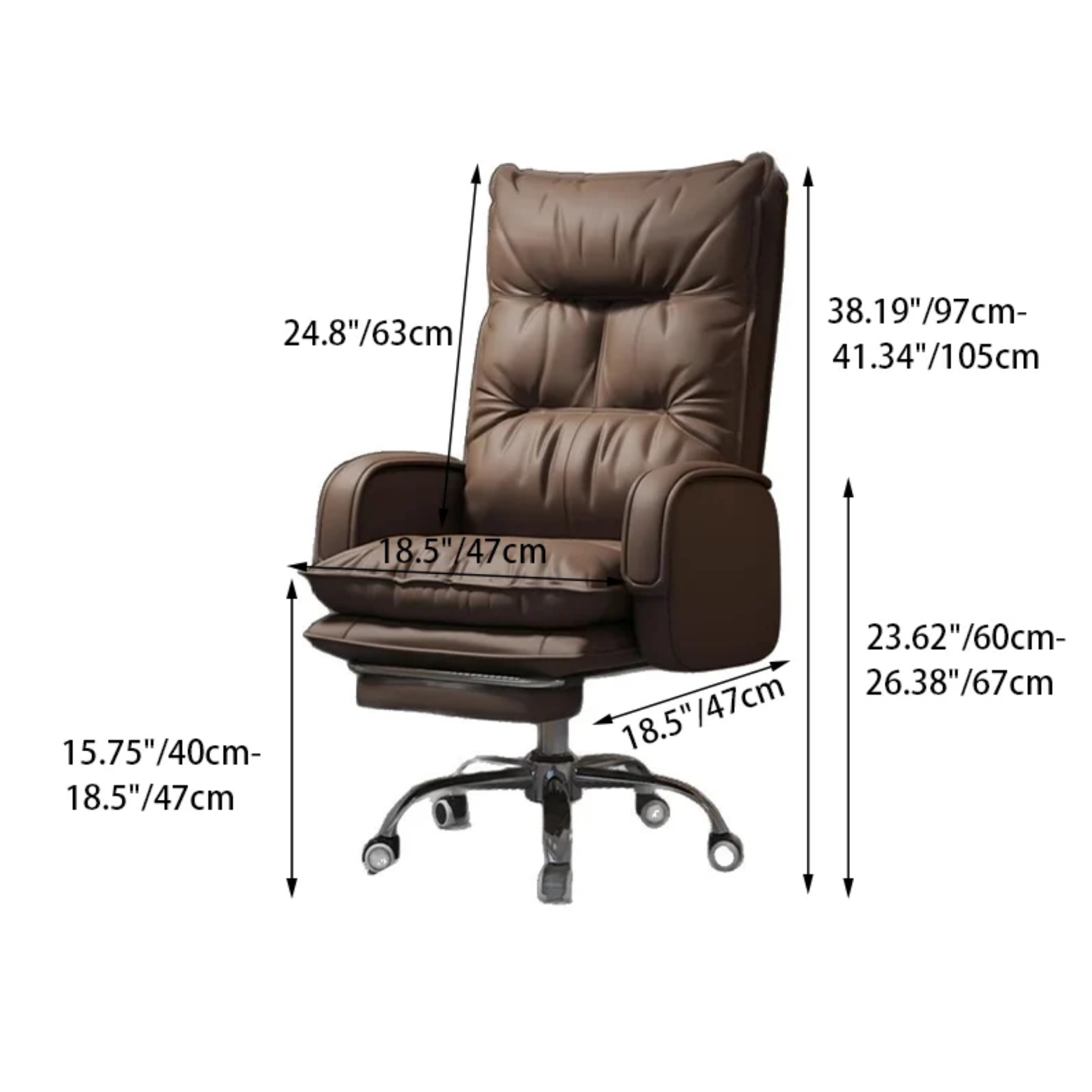 Modern Executive Office Chair with Footrest, Comfortable Boss Computer Chair
