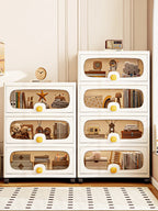 60Cm Extra Large Multi-Layer Storage Cabinet, Flip-Top Clothes Organizer for Living Room and Snack Storage Box