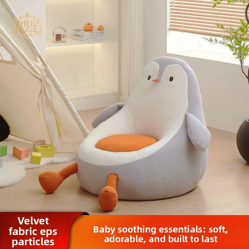 2026 New Cartoon Avocado Eggplant Penguin Children'S Bean Bag Floor Cushion Backrest Chair Lazy Sofa Home Decorative Pad