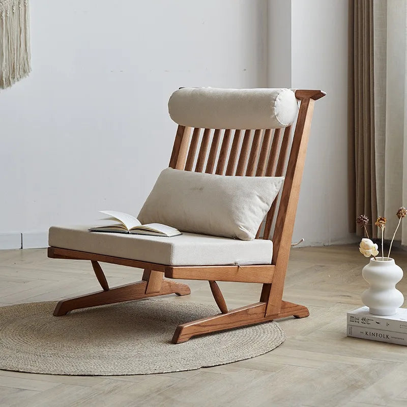 All Solid Wood Sofa Small Apartment Living Room Ash Wood Winter and Summer Single Household Balcony Leisure Chair
