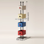 Modern Nordic Bookshelf with Storage, Colorful Open Display Shelf for Living Room & Bedroom