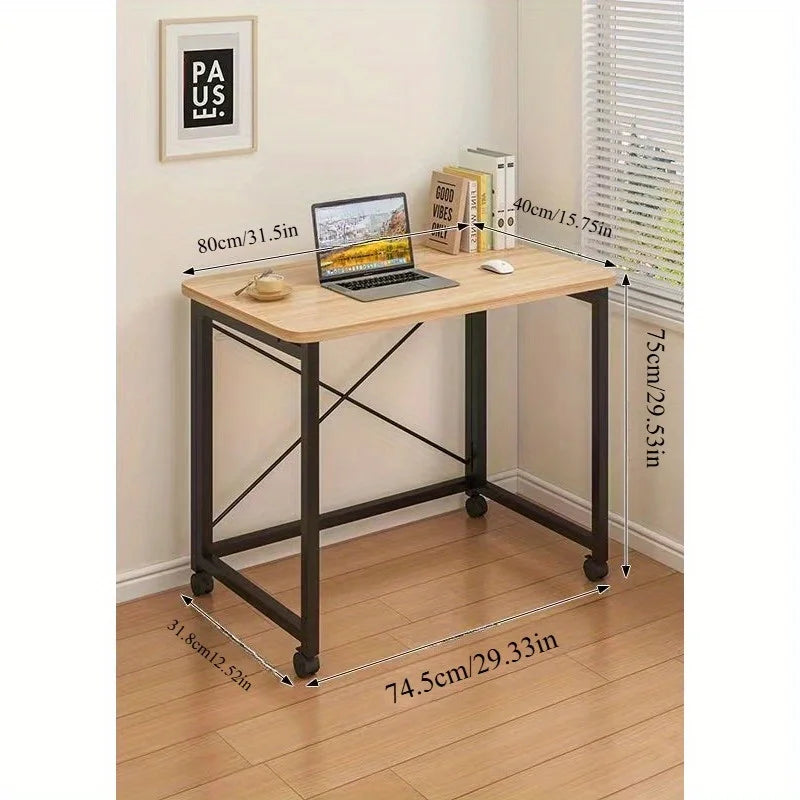 Simple Computer Desk Foldable Mobile Bedroom Makeup Bedside Small Desk Writing Desk