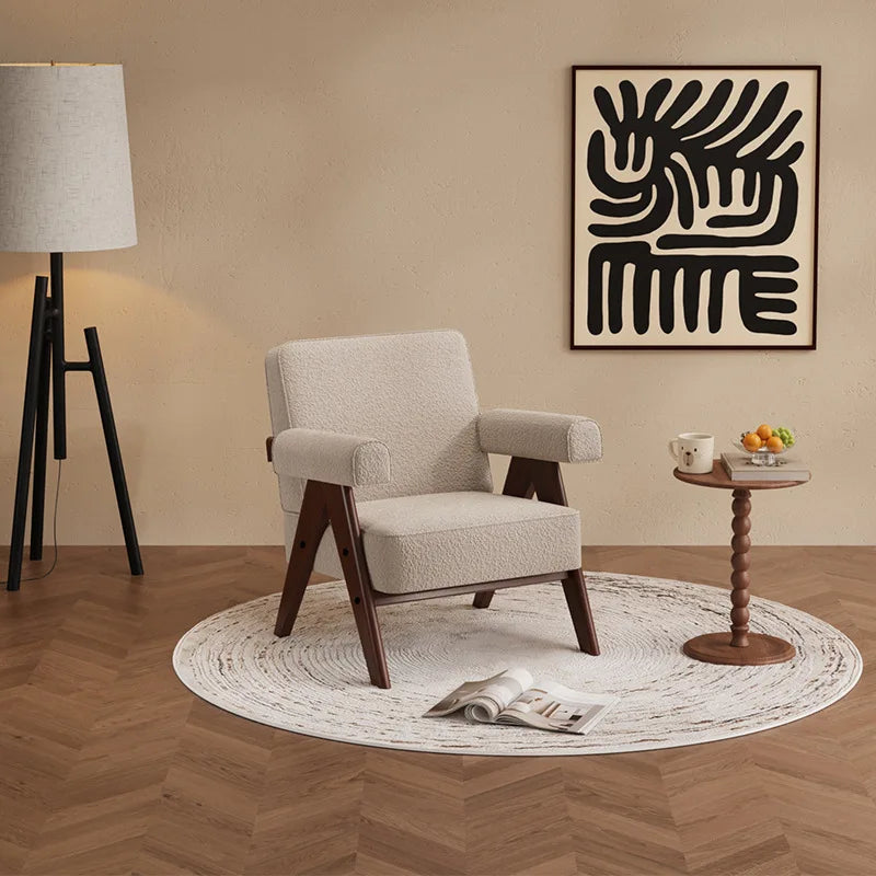 Chairs Living Room Scratch Fabric Armchair Accent Lounge Single Sofa Chair Minimalist Living Room Balcony Bedroom Cafe Reception
