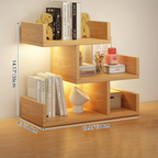 Modern Minimalist 3-Tier Desktop Bookshelf with Storage for Home Office