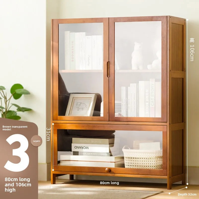 Bookshelf Shelf Floor-To-Ceiling Bookcase Reading Shelf Living Room Multi-Layer Storage Simple Storage Cabinet Solid Wood