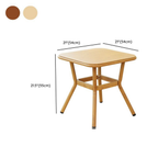 Modern Chinese Style Outdoor Patio Table & Chair Set with PE Rattan & Tempered Glass