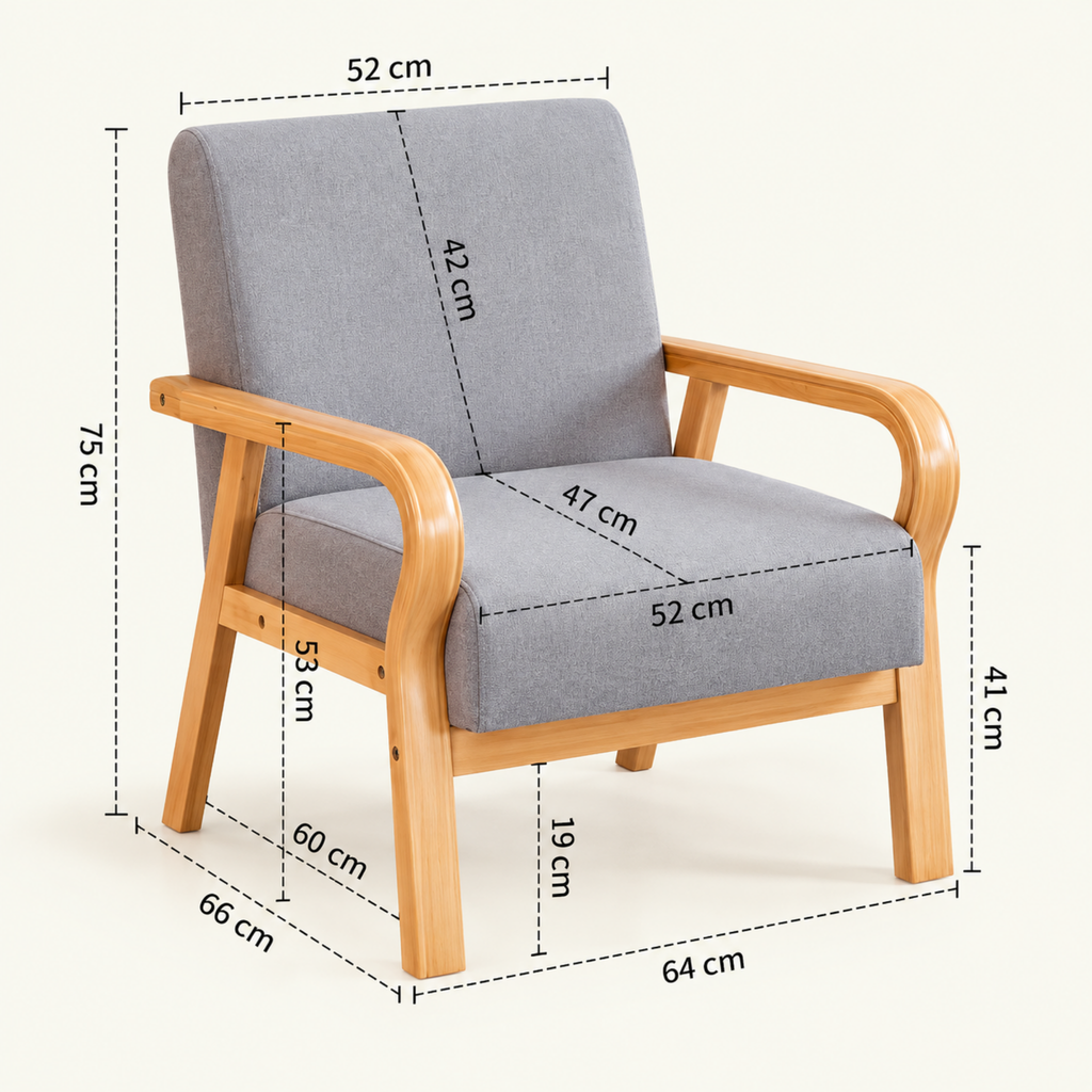 Modern Minimalist Pine Wood Table & Chair Set for Living Room