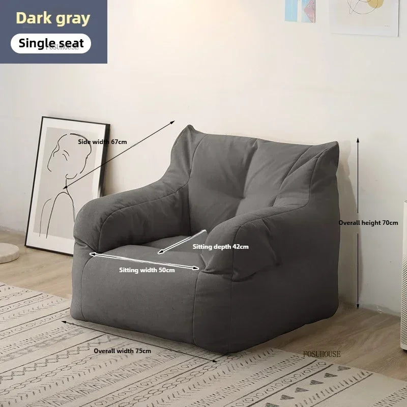 Ljylazy Linen Single Double Minimalist Sofa Leisure Bean Bag Chair Living Room Personality Puffs Sofa Creative Home Furniture
