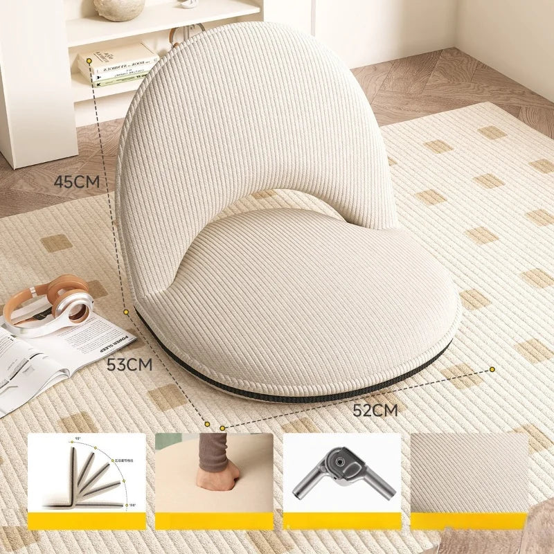 Japanese Style Tatami Chair Lazy Sofa Floor Cushion Portable Folding Legless Backrest Chair Bay Window Foldable New Arrival