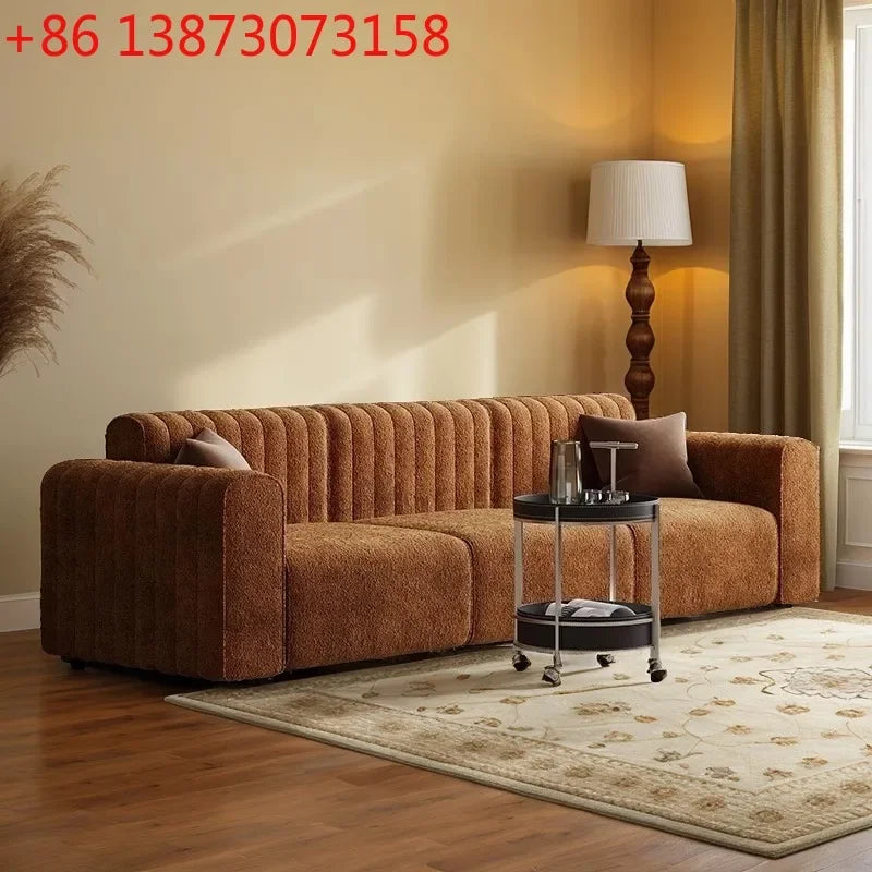 Medieval Style Designer Module Splicing Fabric Retro Wabi Wind Living Room B & B Beauty Salon Reception Sofa