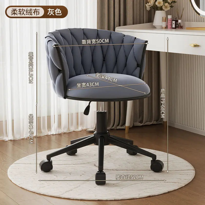 Office Chair, Swivel Desk Chair , Stylish Seating for Home Office, Vanity & Modern Glam Workspace Decor