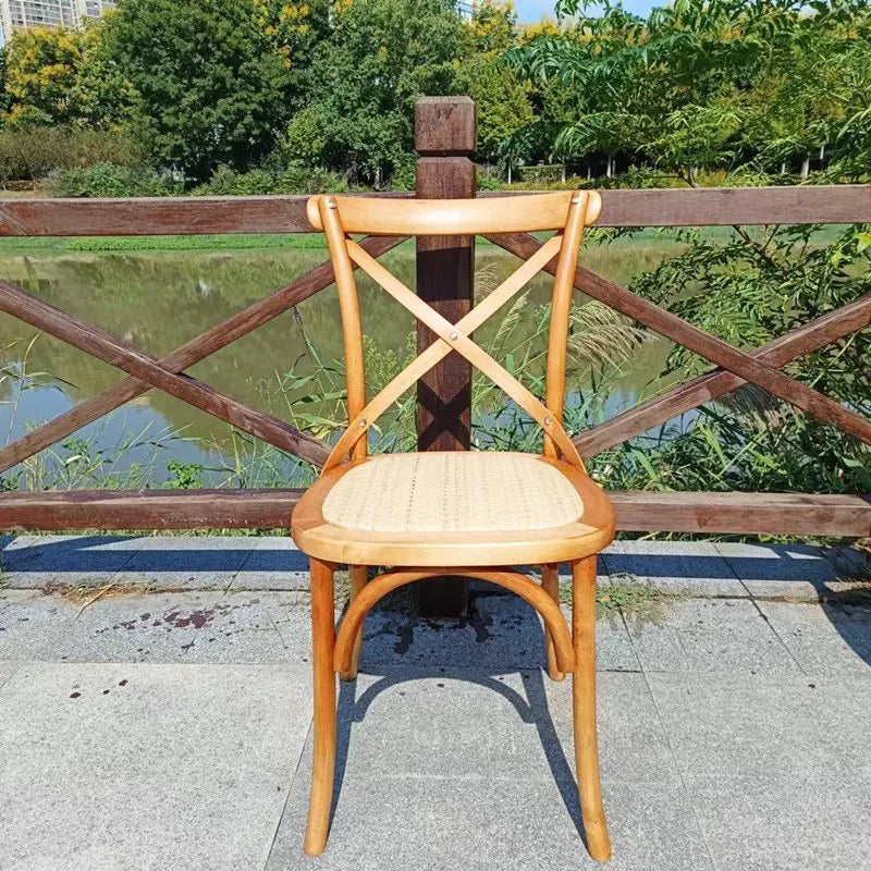 Nordic Retro Solid Wood Dining Chair Restaurant Furniture Simple Dining Chair American Homestay Casual Creative Back Chairs B R