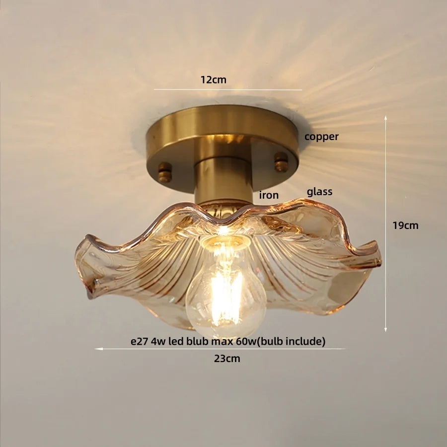 Flush Mount LED Ceiling Light Fixture Bathroom Kitchen Bedroom White Peace Dove Copper Tiffany Glass Plafond Lamp Lamparas