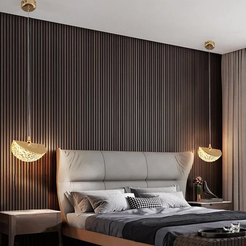 Nordic Crystal LED Chandelier Living Room Bedroom Bedside Pendant Lights Indoor Dining Room Decorative Lighting Hanging Lamp