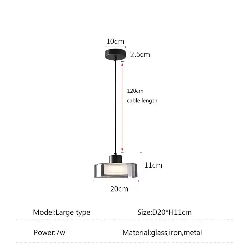 Glass Lampshade Hanging Pendant Lamp for Dining Room Kitchen Bedside Living Room Bedroom Minimalist LED Chandelier Pendant Light
