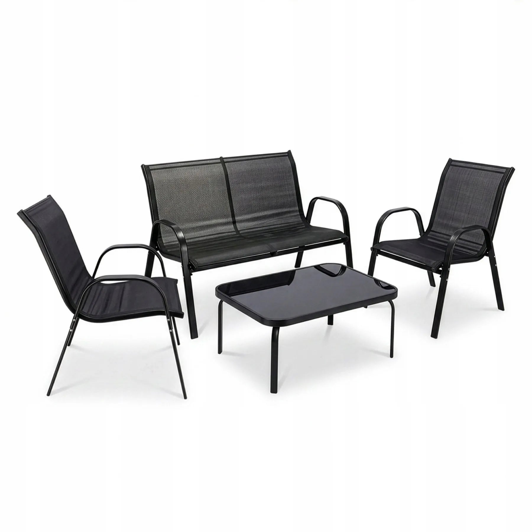 GARDEN FURNITURE SET for 4 PEOPLE: SOFA, CHAIRS, and TABLE — for PATIOS and GARDENS —