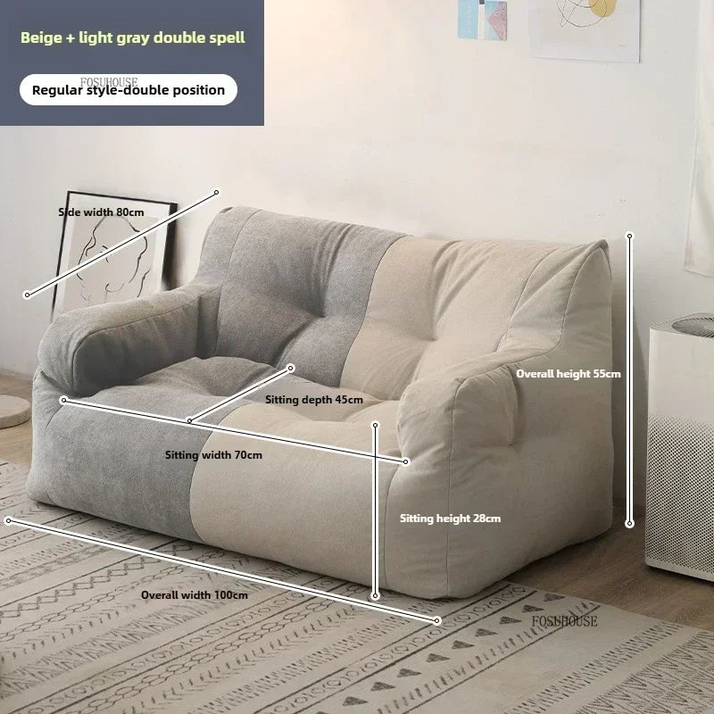 Ljylazy Linen Single Double Minimalist Sofa Leisure Bean Bag Chair Living Room Personality Puffs Sofa Creative Home Furniture