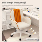Simple Modern Computer Chair Latex Cushion Seat 360° Rotation Study Office Chair Bedroom Makeup Chair White Steel Legs
