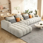 Set Puff Cloud Modern Luxury Couch Velvet Lounge Sofa High End Cream Soft Modular Living Room Furniture L Shape Sofa for Home