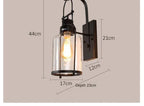 American Walkway Courtyard Villa Wall Retro Glass Wall Lamp