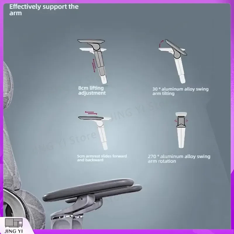 Ergonomic Gaming Chair with Massage Function Adjustable Lumbar Support Breathable Mesh Back Office Chair for PC Gamers And