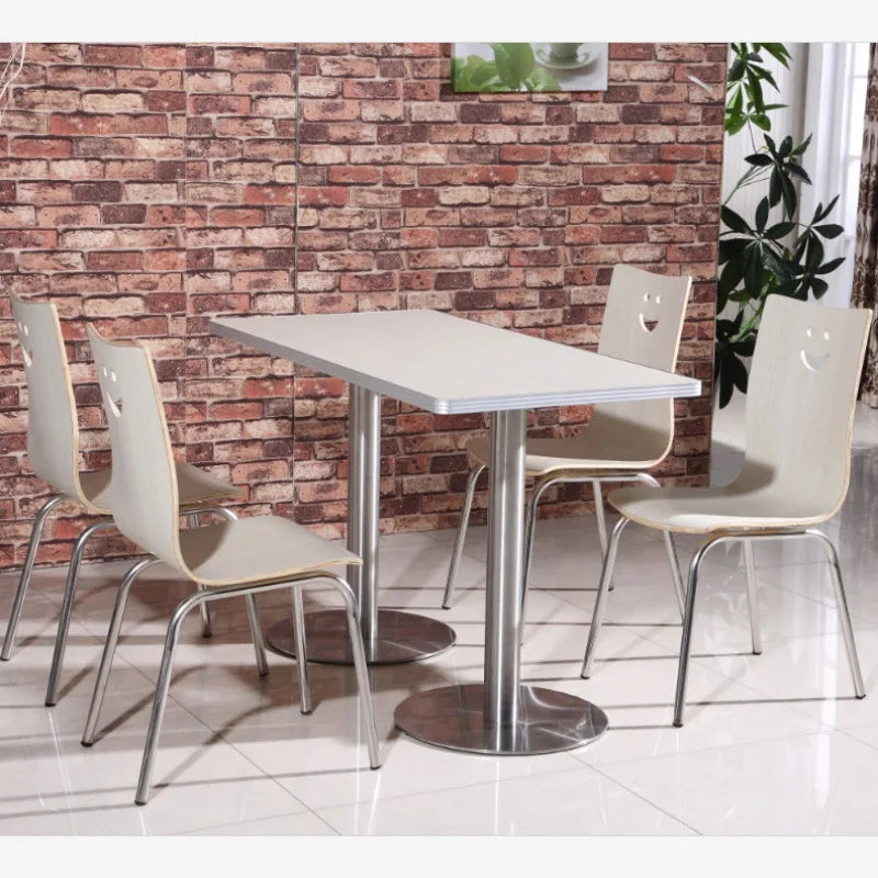 For Fast Food Restaurant Dining Table and Chair Set for Breakfast Snack Burger Milk Tea Shop High End Catering Staff Canteen