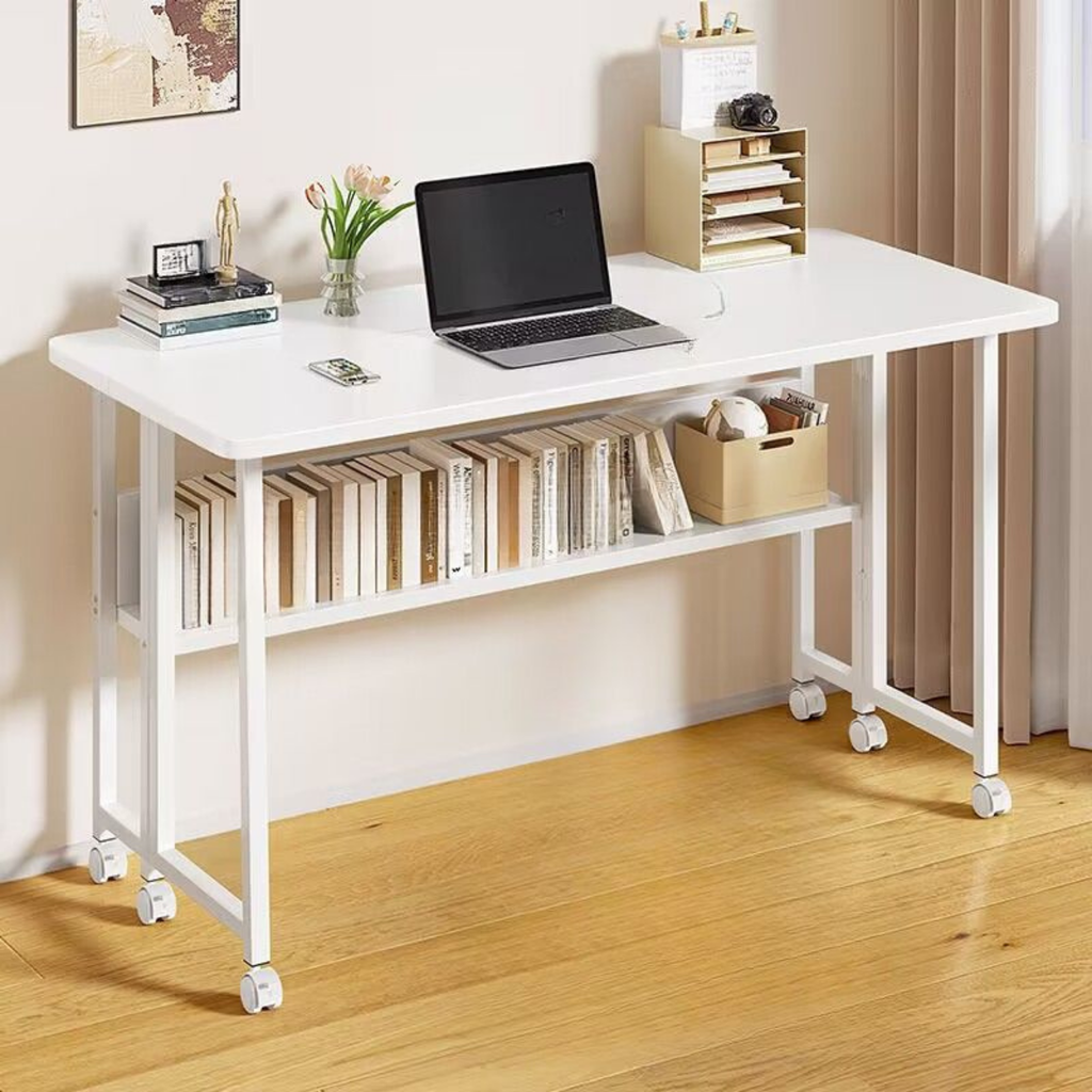 Modern Height Adjustable Folding Desk, Portable Mobile Computer Table