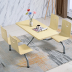 Modern Connected Dining Table and Chair Set, Commercial Restaurant & Café Furniture