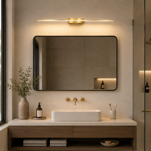 Modern LED bathroom mirror wall light, aluminum vanity light, makeup mirror lamp, three-color LED wall lighting fixture for bathroom, bedroom and dressing area