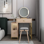 Modern solid wood dressing table and makeup vanity with storage, small bedroom vanity desk, wooden makeup table and Chinese style bedroom furniture
