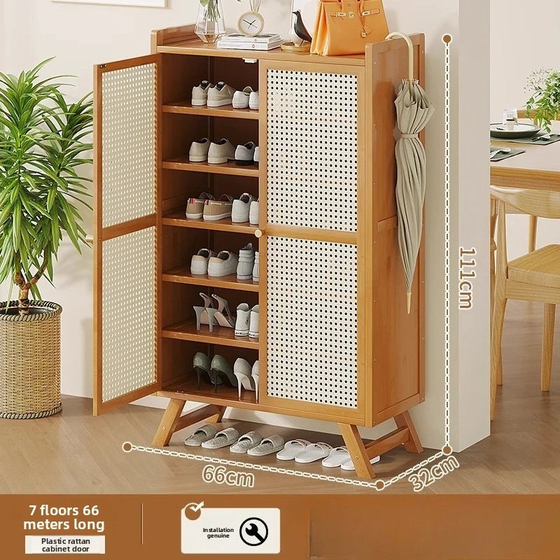 Simple Shoe Rack, Multi-Layer Storage Rack at the Door of the Home, Dust-Proof Shoe Cabinet, Not for Solid Wood Rental Houses