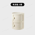 Nordic round Household Simple Creative Bedside Tables Bedroom Storage Cabinet Plastic Light Luxury Combination Small Cabinets