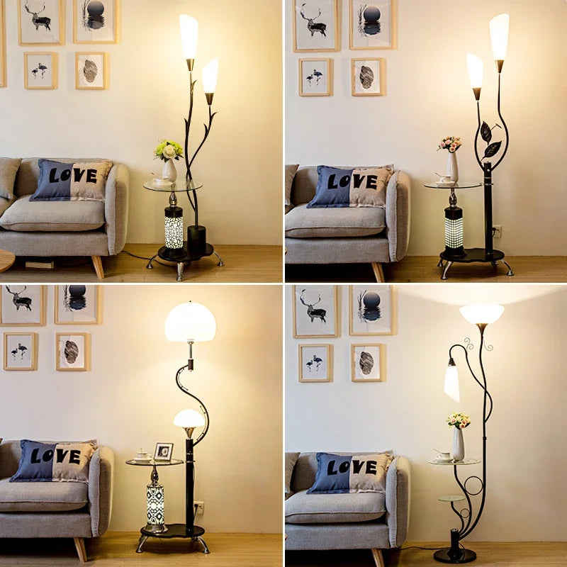 Nordic Modern Floor Lamp LED Flower Tea Table Floor Lamps for Living Room Bedroom Study Desk Lamp Home Decor Standing Lights E27