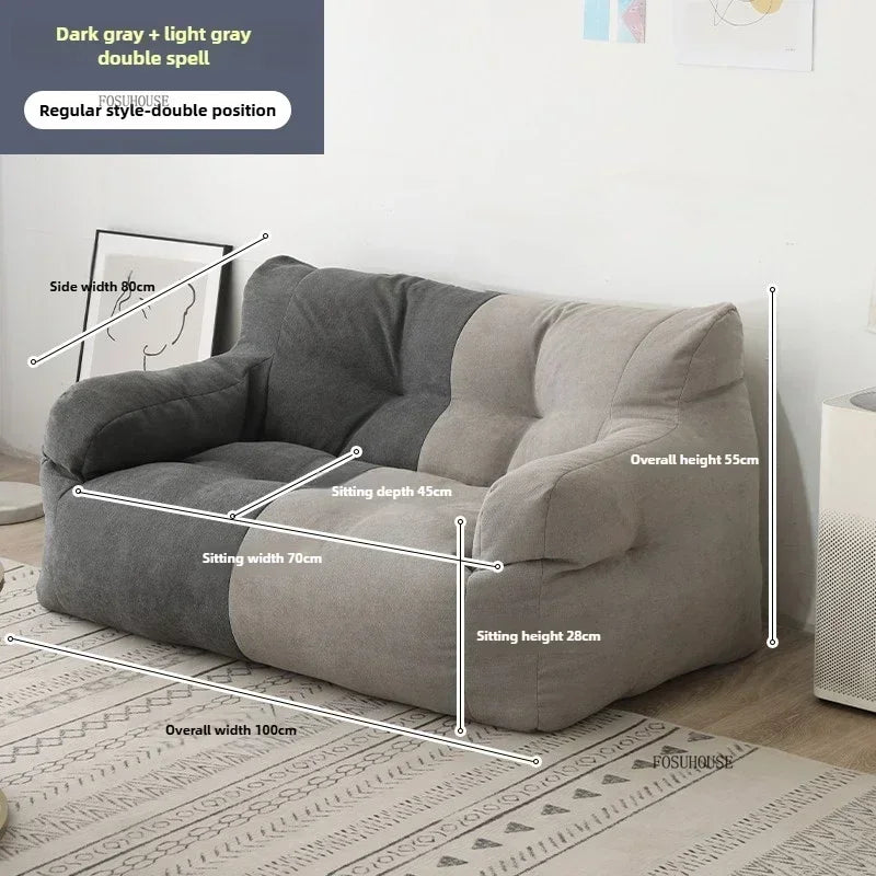 Ljylazy Linen Single Double Minimalist Sofa Leisure Bean Bag Chair Living Room Personality Puffs Sofa Creative Home Furniture