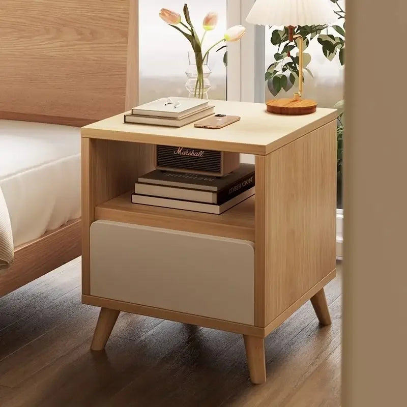 Bedside Table Nightstand Furniture Bedroom Storage Drawers Cabinet Wooden Modern Small End Side Tables Home Muebles Drawer Chest
