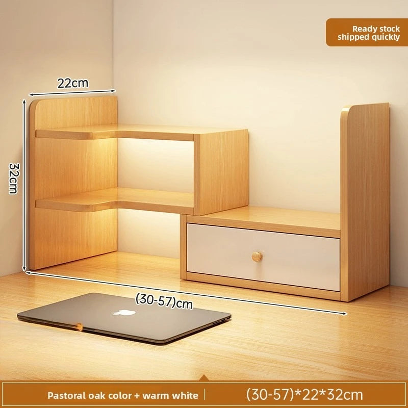 Bookshelf Desktop Shelf Multi-Layer Telescopic Office Desk Small Desk Storage Simple Bookcase