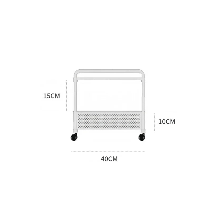 Mobile Shelf with Wheels Narrow Gap Trolley Multi-Layers Storage Rack Kitchen Bathroom 2/3/4 Tiers Storage Trolley Rolling Cart