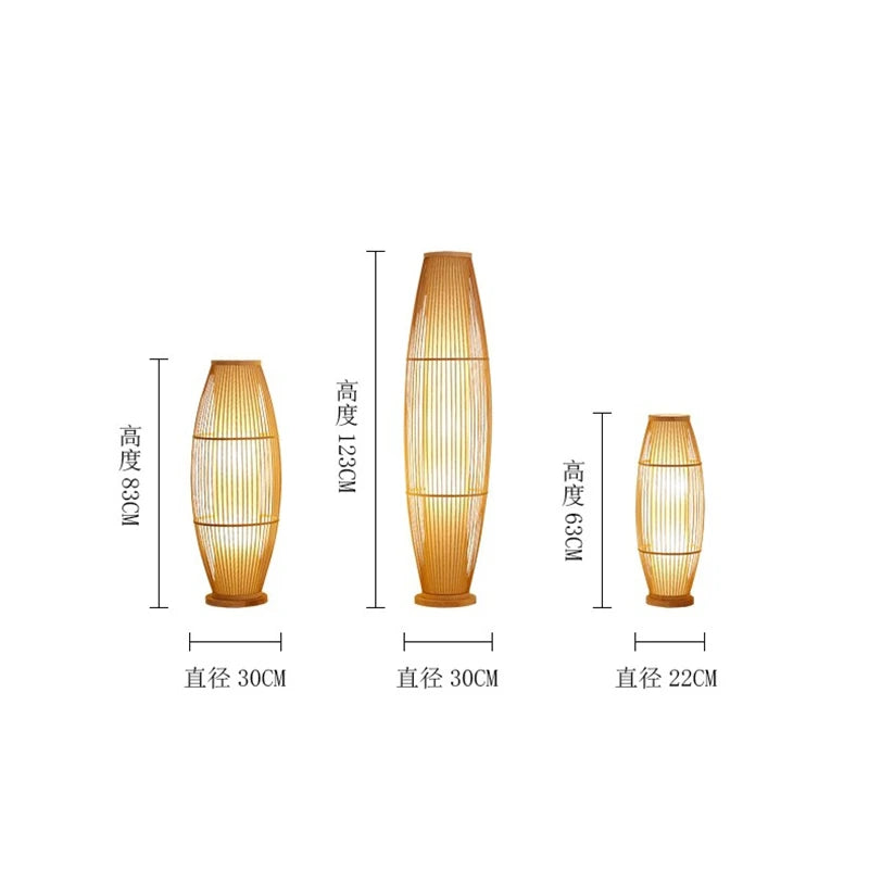Modern Tea Table Floor Lamps Nordic Creative Bamboo Art LED Standing Light Fixtures Home Deco Living Room Bedroom Bedside Lamp