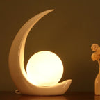 Moon Resin Bedroom Bedside Lamp Modern Simple Living Room Study Desk Lamp Creative Resin Table Lamp