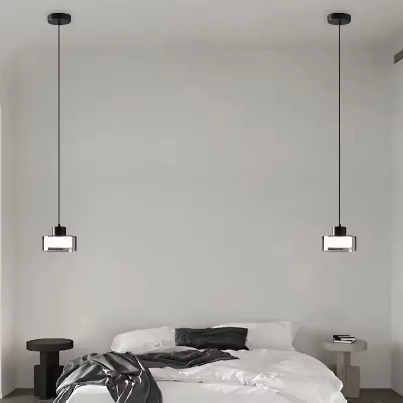 Glass Lampshade Hanging Pendant Lamp for Dining Room Kitchen Bedside Living Room Bedroom Minimalist LED Chandelier Pendant Light