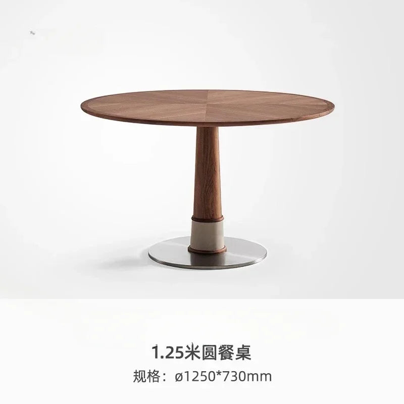 N19 Bamboo Dragonfly Black North American Imported Ash Wood Solid Wood round Dining Table Small Apartment Italian Minimalist Z