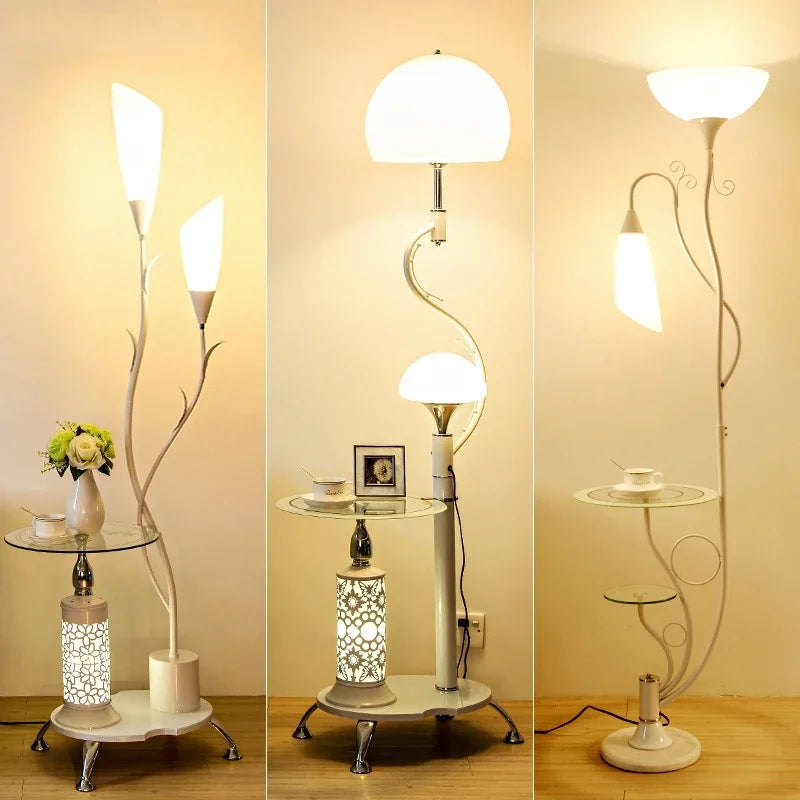 Nordic Modern Floor Lamp LED Flower Tea Table Floor Lamps for Living Room Bedroom Study Desk Lamp Home Decor Standing Lights E27