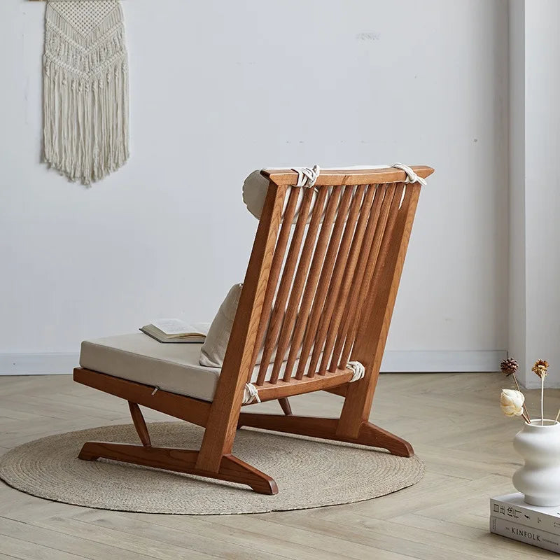 All Solid Wood Sofa Small Apartment Living Room Ash Wood Winter and Summer Single Household Balcony Leisure Chair