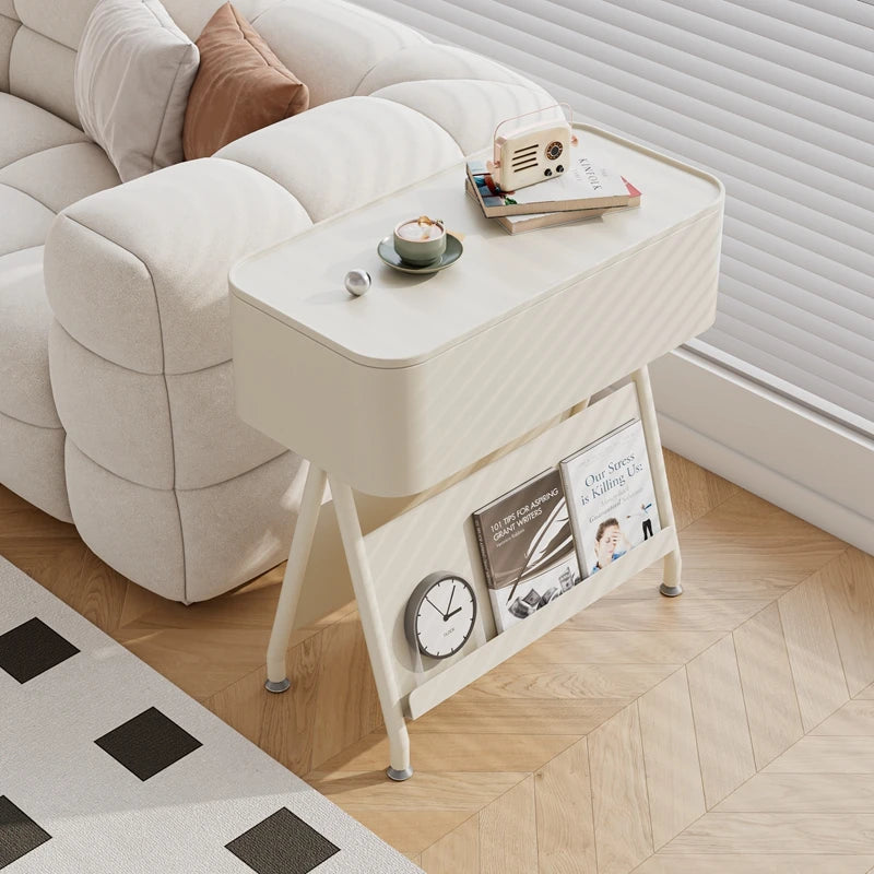 Modern Simple Coffee Table Living Room Sofa Side Cabinet Creative Movable Storage Rack Home Bedroom Bedside Tables Side Tables