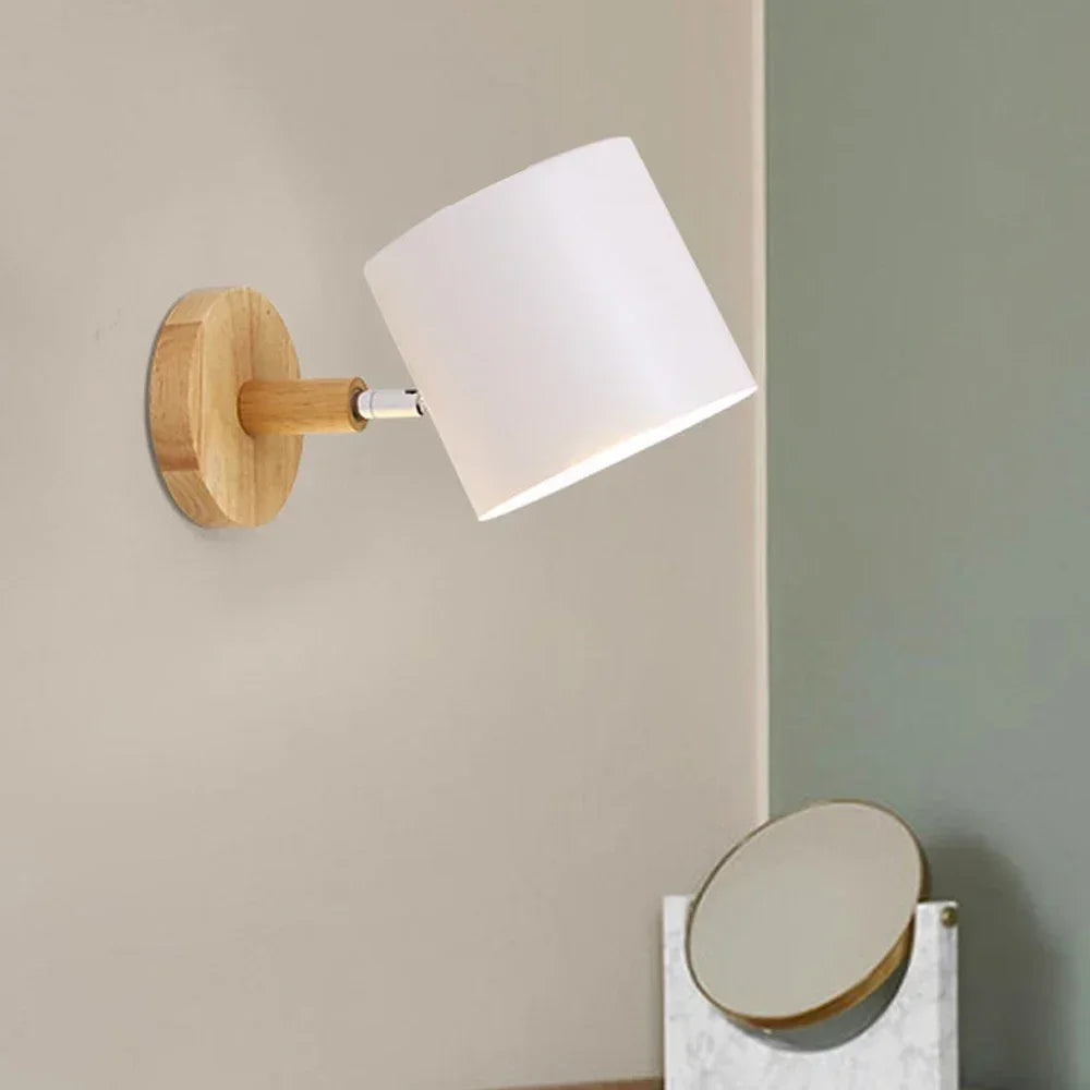 LED Wall Lamp Nordic Solid Wood Bedroom Wall Light Modern Minimalist Macaron Creative Living Room Indoor Lighting Wall Sconce